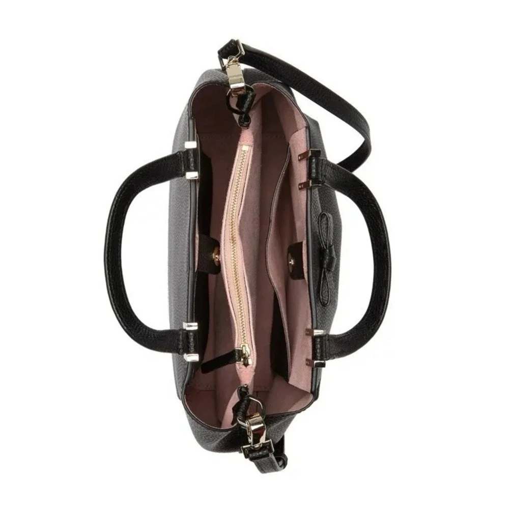 KATE SPADE Gwyn Pershing Street Wkru5495 Black Leather Satchel NWOT and Dust Ba